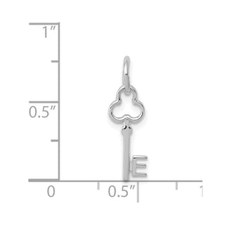 14k White Gold Letter E Key Charm