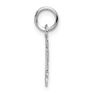 14k White Gold Letter F Key Charm