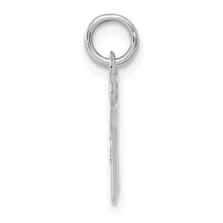 14k White Gold Letter F Key Charm