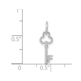 14k White Gold Letter F Key Charm