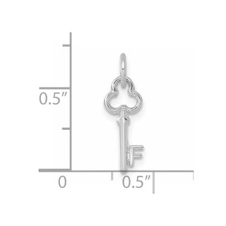14k White Gold Letter F Key Charm
