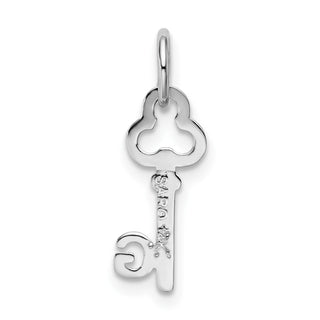14k White Gold Letter G Key Charm