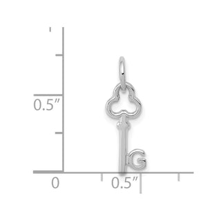14k White Gold Letter G Key Charm