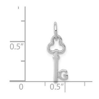 14k White Gold Letter G Key Charm
