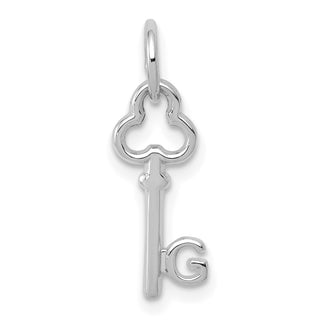 14k White Gold Letter G Key Charm