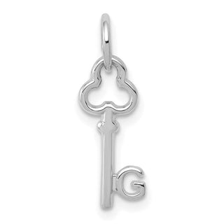 14k White Gold Letter G Key Charm
