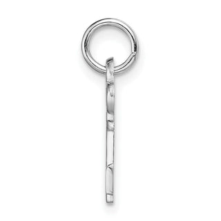 14k White Gold Letter H Key Charm