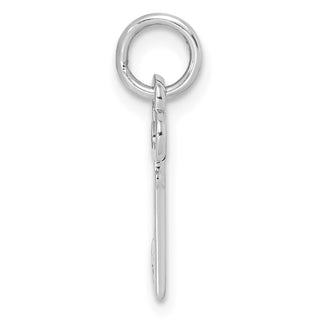 14k White Gold Letter H Key Charm