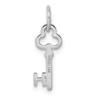 14k White Gold Letter H Key Charm