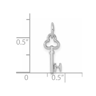 14k White Gold Letter H Key Charm