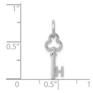 14k White Gold Letter H Key Charm