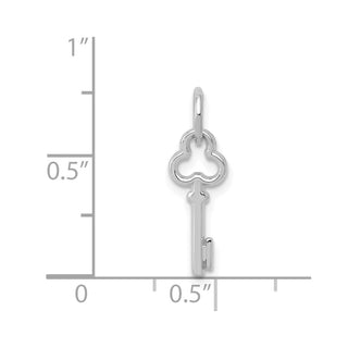 14k White Gold Letter I Key Charm