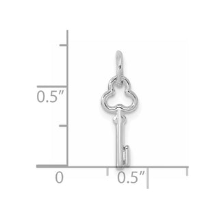 14k White Gold Letter I Key Charm
