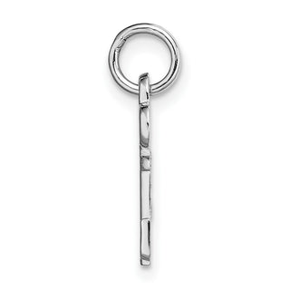 14k White Gold Letter J Key Charm