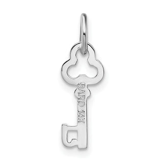 14k White Gold Letter J Key Charm