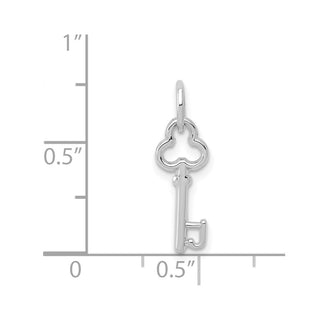 14k White Gold Letter J Key Charm