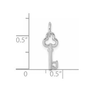 14k White Gold Letter J Key Charm