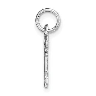 14k White Gold Letter K Key Charm
