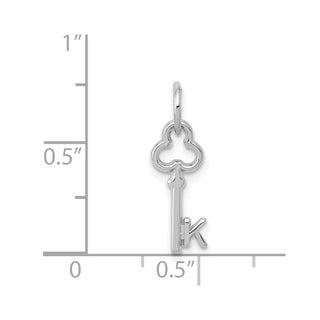 14k White Gold Letter K Key Charm