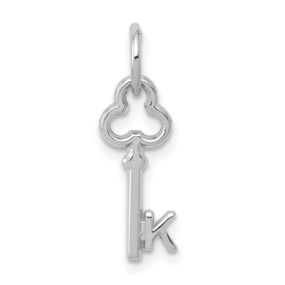14k White Gold Letter K Key Charm