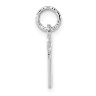 14k White Gold Letter L Key Charm