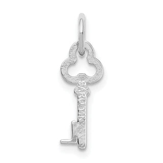 14k White Gold Letter L Key Charm