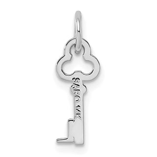 14k White Gold Letter L Key Charm