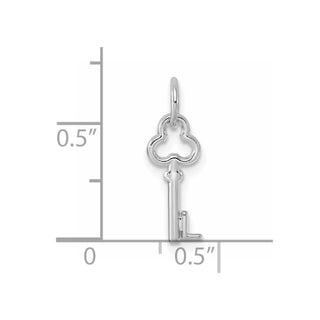 14k White Gold Letter L Key Charm