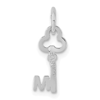 14k White Gold Letter M Key Charm