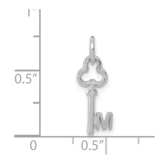 14k White Gold Letter M Key Charm