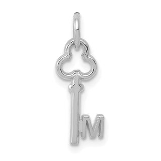14k White Gold Letter M Key Charm