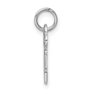 14k White Gold Letter N Key Charm