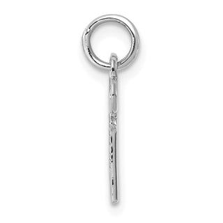 14k White Gold Letter N Key Charm