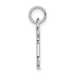 14k White Gold Letter O Key Charm