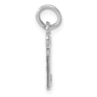 14k White Gold Letter O Key Charm