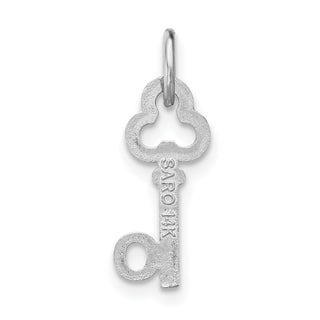 14k White Gold Letter O Key Charm