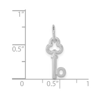 14k White Gold Letter O Key Charm