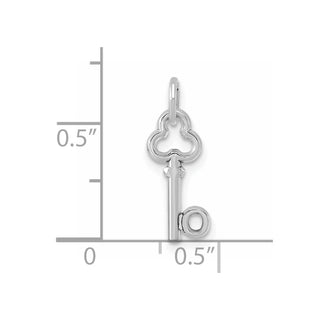 14k White Gold Letter O Key Charm