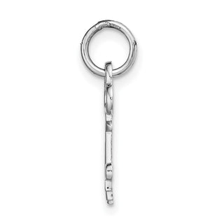 14k White Gold Letter P Key Charm