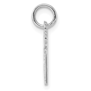 14k White Gold Letter P Key Charm