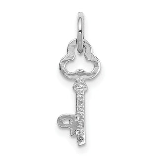 14k White Gold Letter P Key Charm