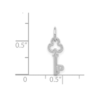 14k White Gold Letter P Key Charm