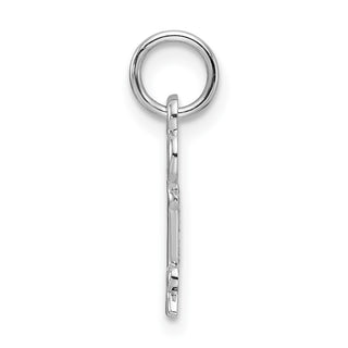14k White Gold Letter R Key Charm