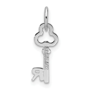 14k White Gold Letter R Key Charm