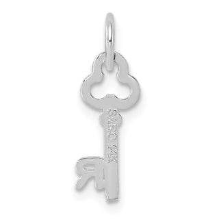 14k White Gold Letter R Key Charm