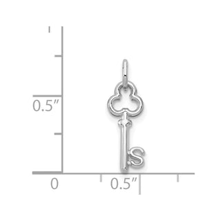 14k White Gold Letter S Key Charm
