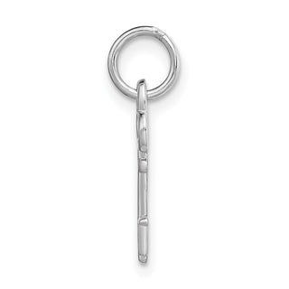 14k White Gold Letter T Key Charm