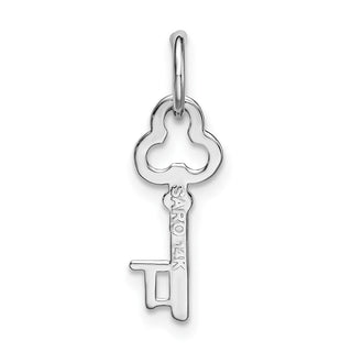 14k White Gold Letter T Key Charm