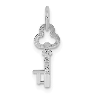 14k White Gold Letter T Key Charm