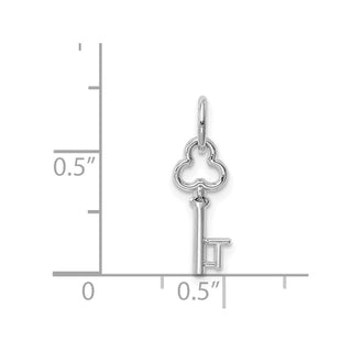 14k White Gold Letter T Key Charm